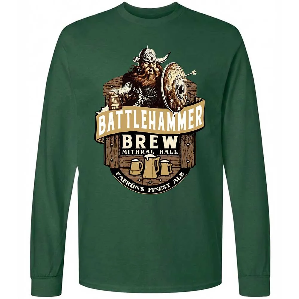 Battlehammer Brew Long Sleeve T-Shirt - Forest Green - 4