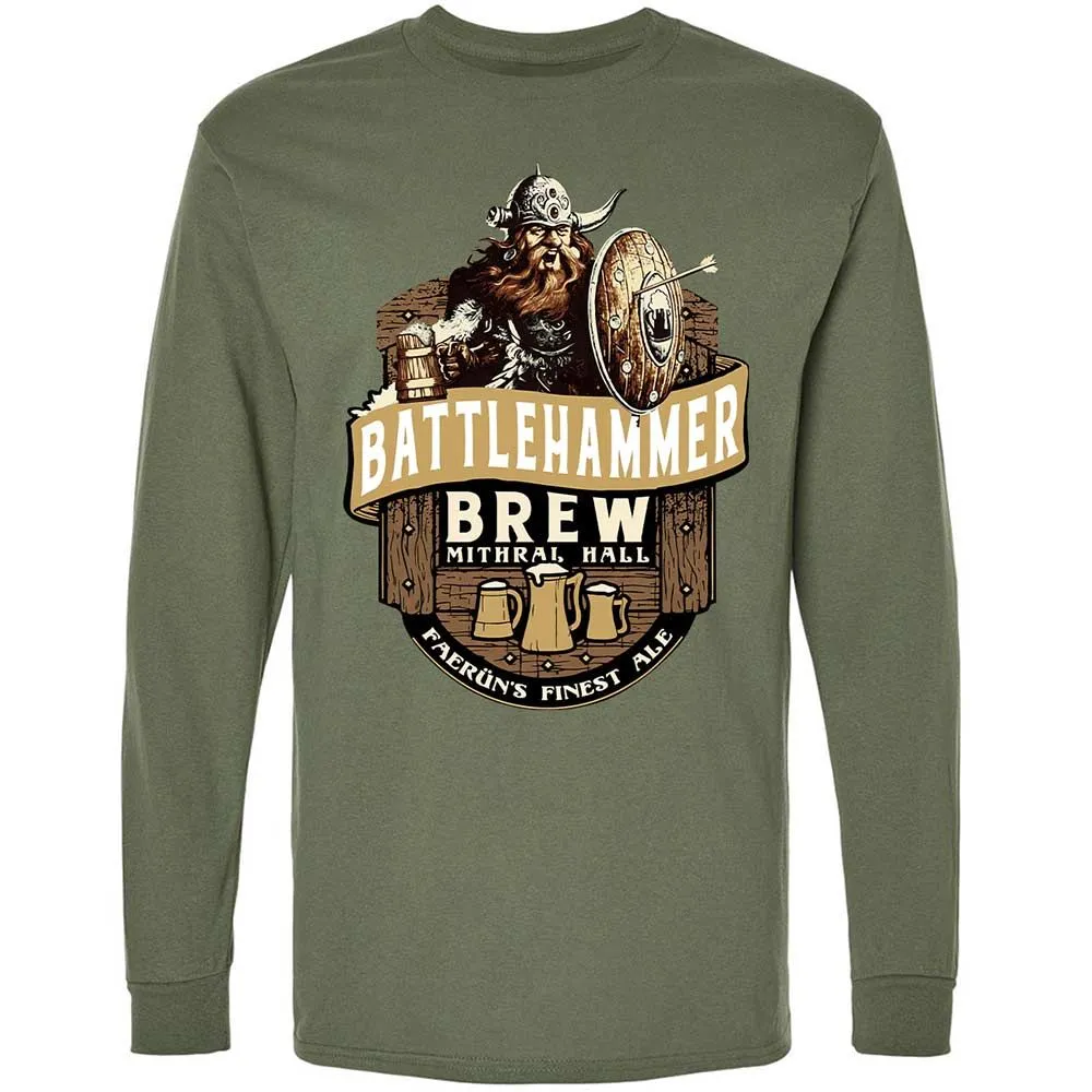Battlehammer Brew Long Sleeve T-Shirt - Military Green - 9