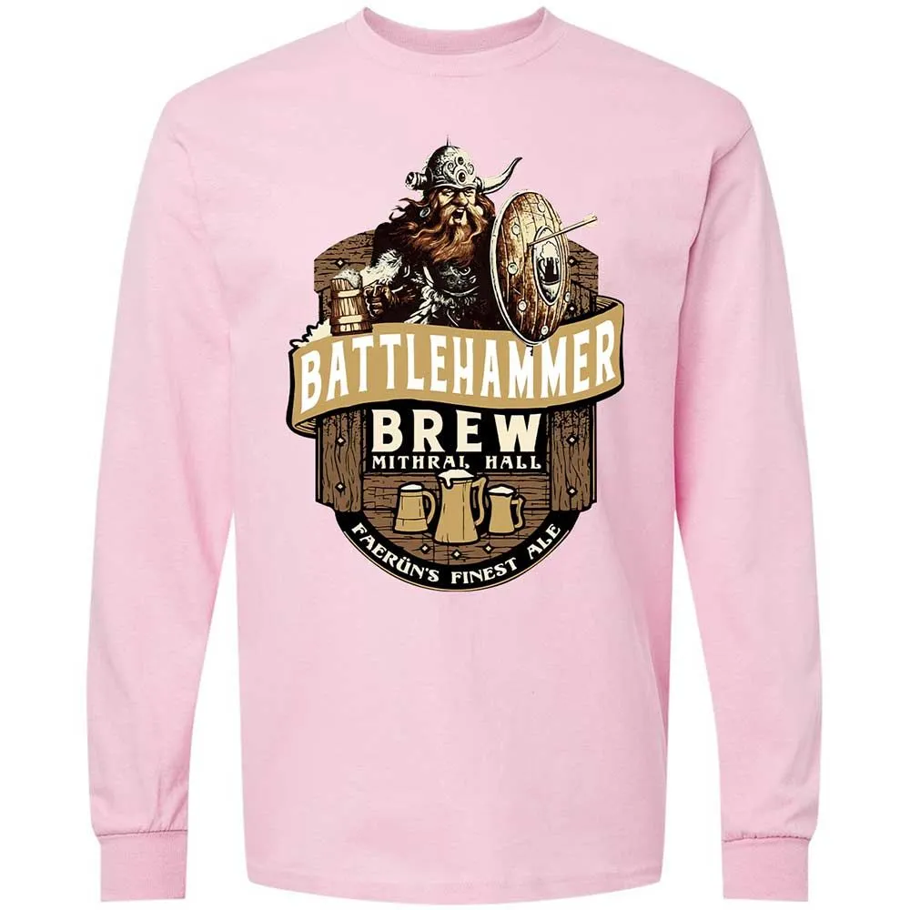 Battlehammer Brew Long Sleeve T-Shirt - Light Pink - 16