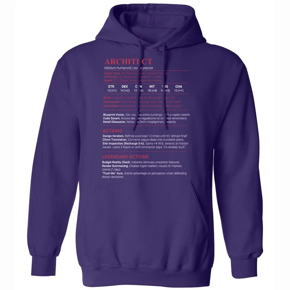 Architect Stats Classic Unisex Hoodie - Purple - 12
