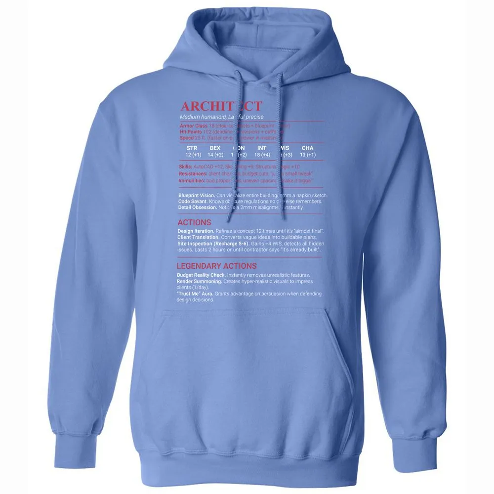 Architect Stats Classic Unisex Hoodie - Carolina Blue - 16