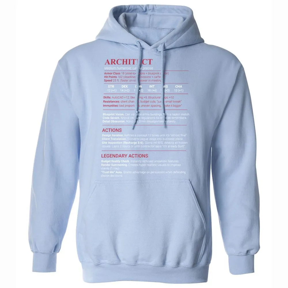 Architect Stats Classic Unisex Hoodie - Light Blue - 17
