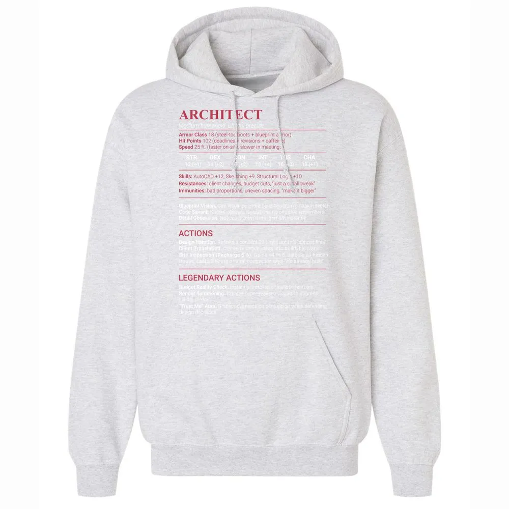 Architect Stats Classic Unisex Hoodie - Ash - 18