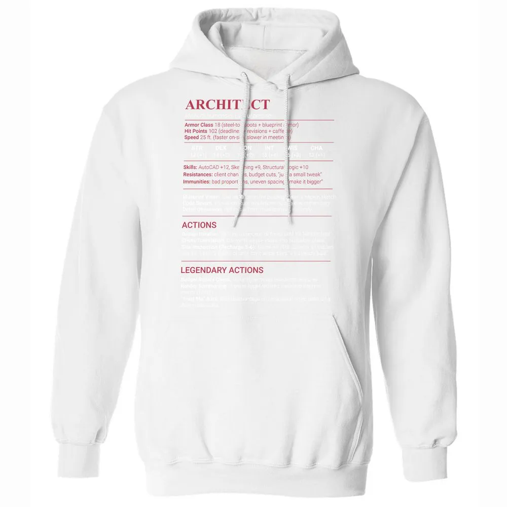 Architect Stats Classic Unisex Hoodie - White - 20
