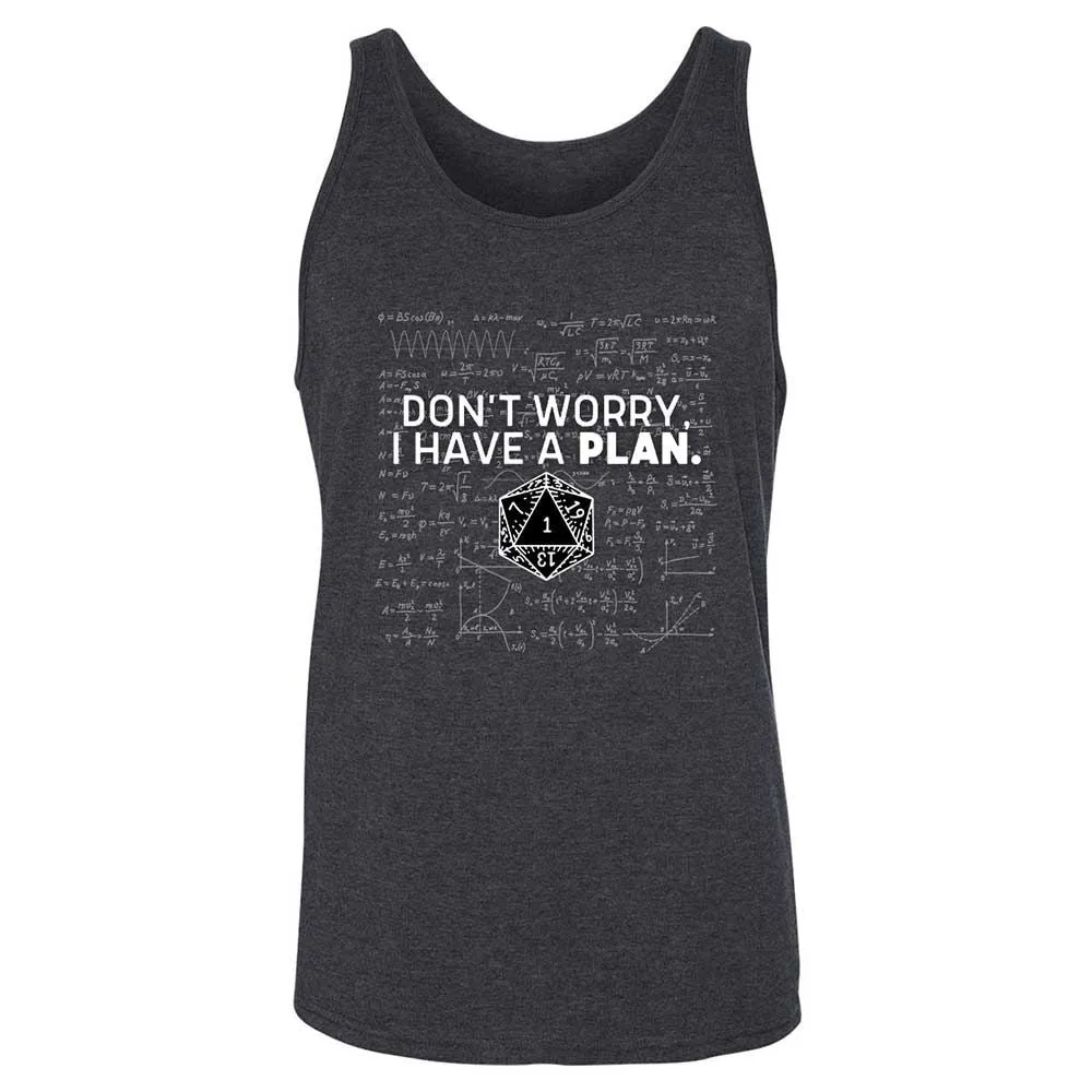 Dont Worry I Have A Plan Unisex Jersey Tank - Dark Grey Heather - 5