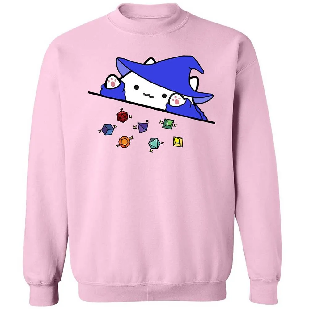 Cat Throws Dices Classic Unisex Sweatshirt - Light Pink - 7