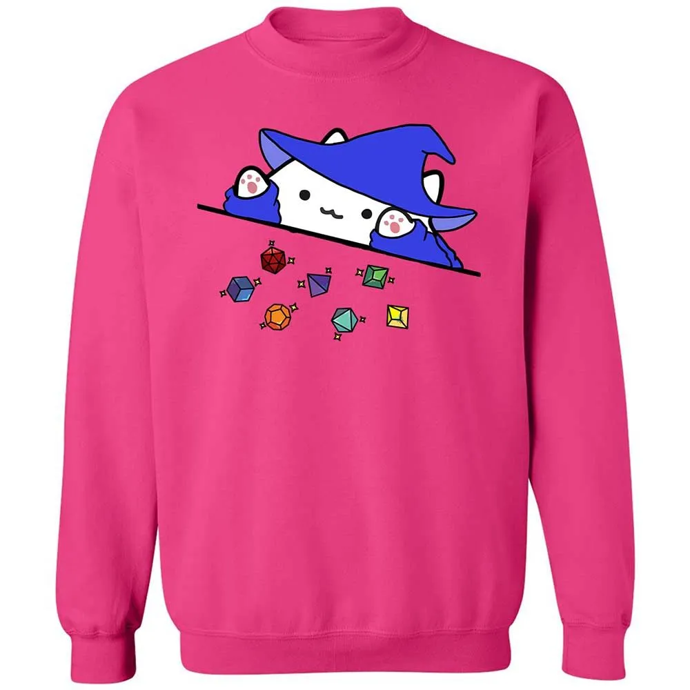 Cat Throws Dices Classic Unisex Sweatshirt - Heliconia - 8