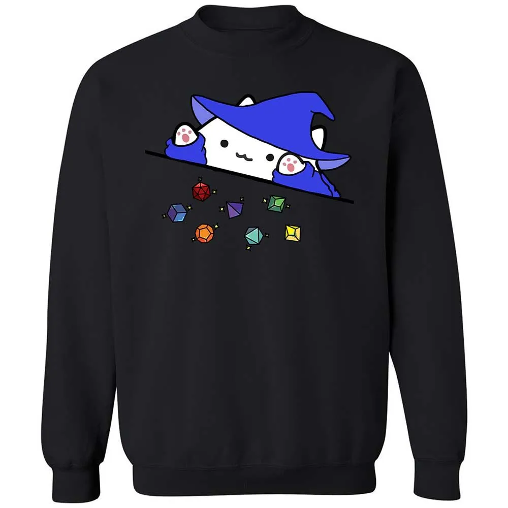 Cat Throws Dices Classic Unisex Sweatshirt - Black - 14