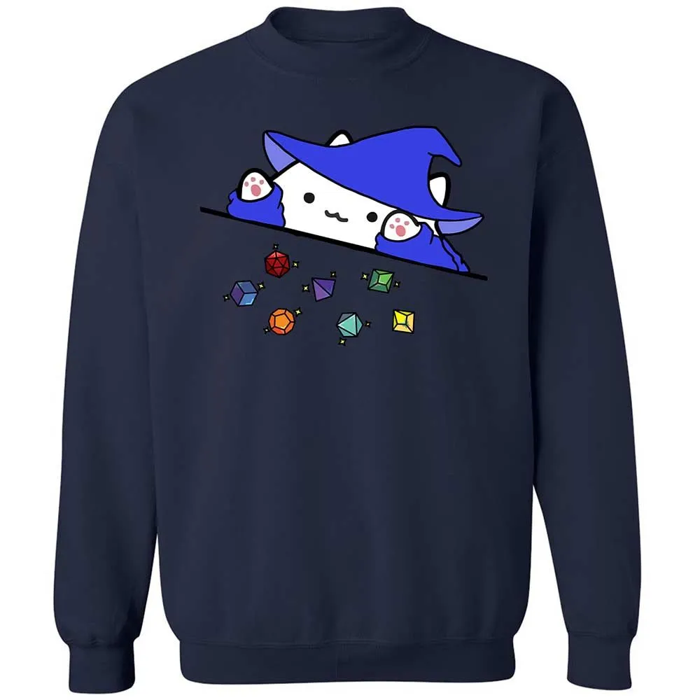 Cat Throws Dices Classic Unisex Sweatshirt - Navy - 15