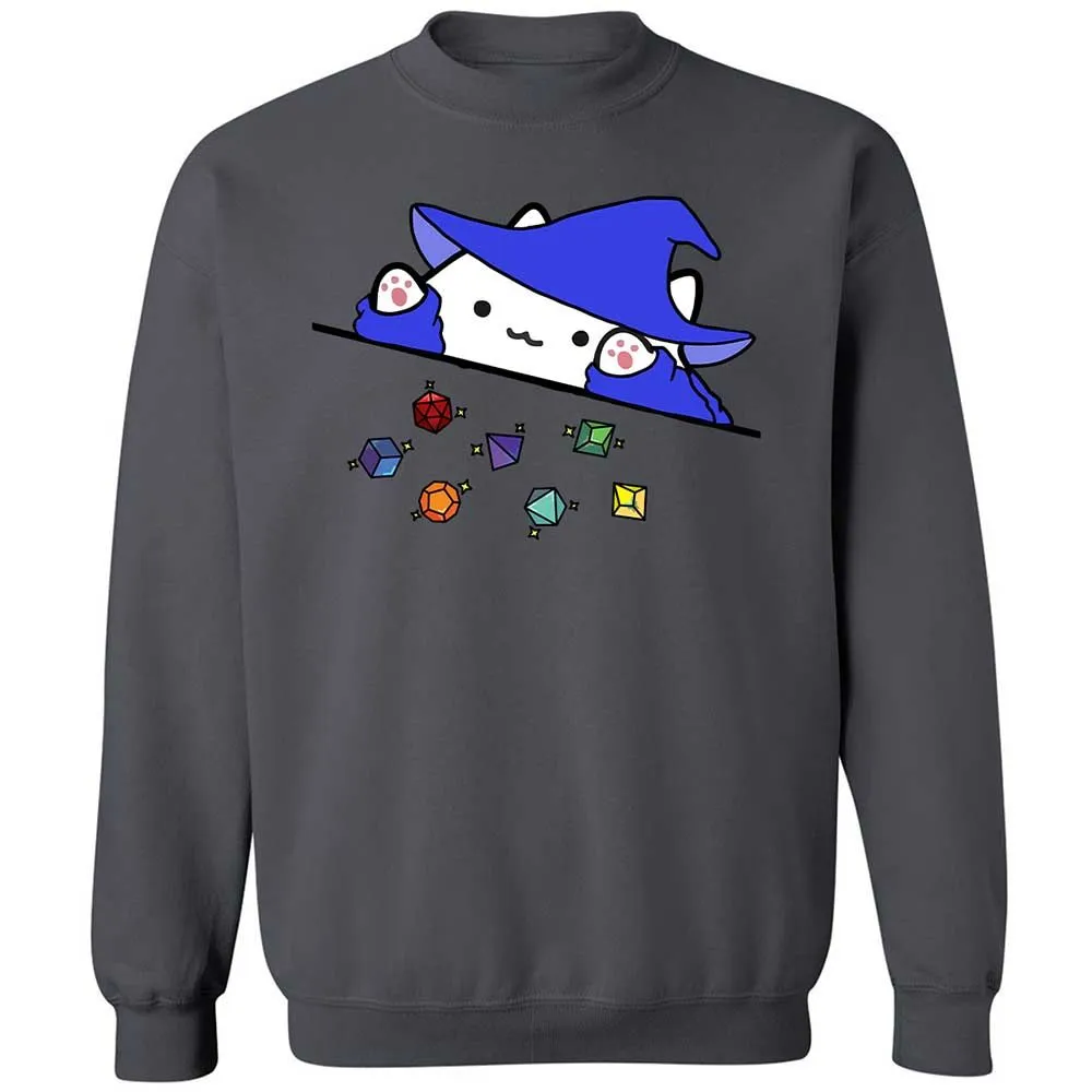 Cat Throws Dices Classic Unisex Sweatshirt - Charcoal - 18