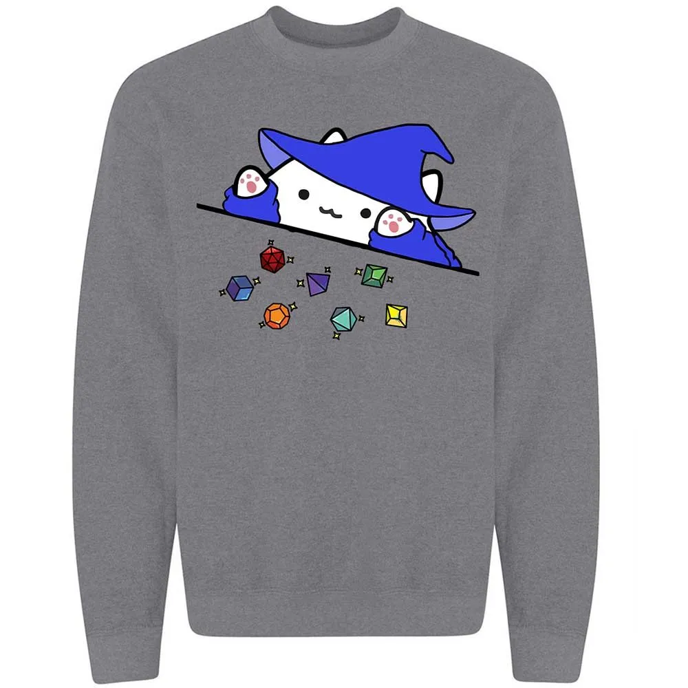 Cat Throws Dices Classic Unisex Sweatshirt - Graphite Heather - 19