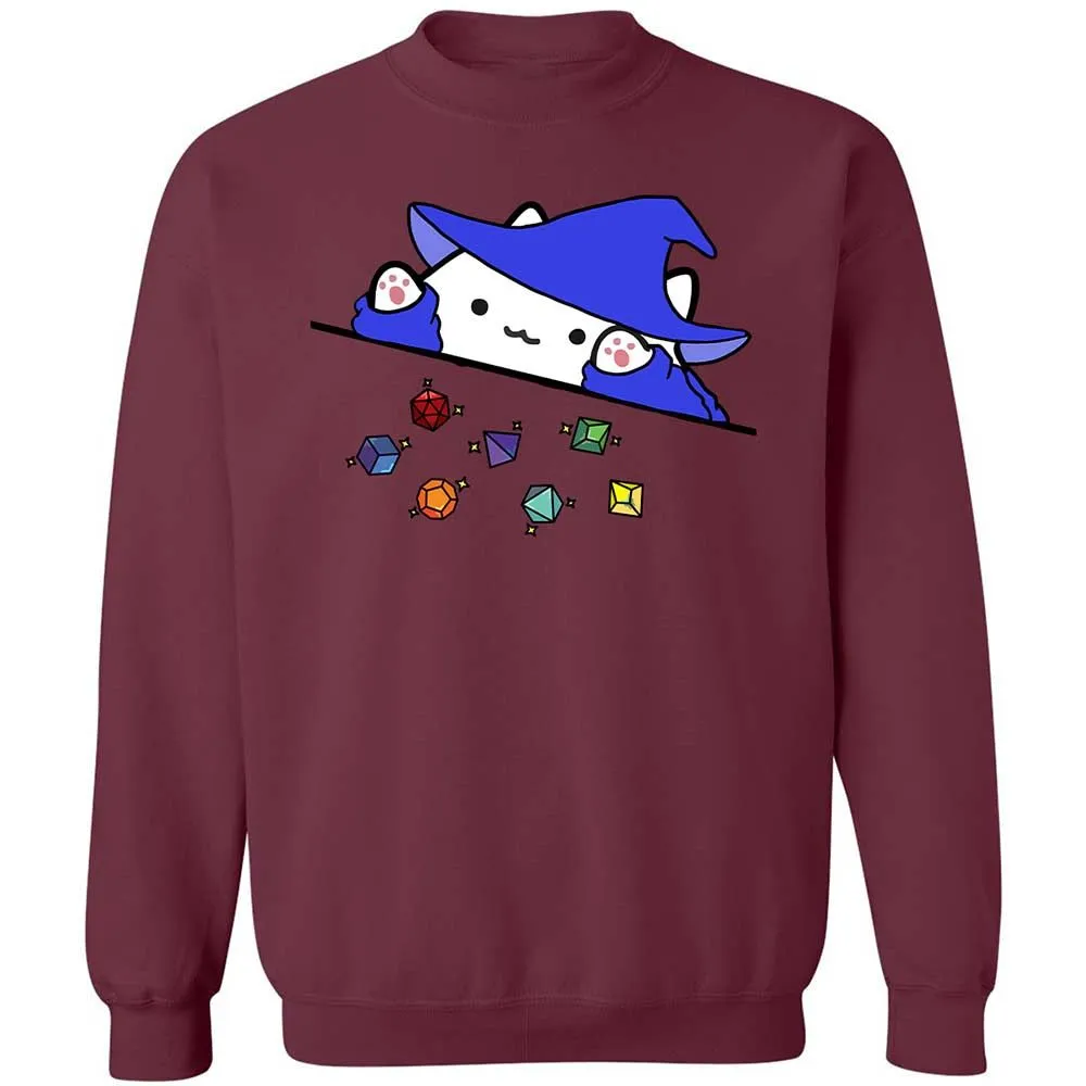 Cat Throws Dices Classic Unisex Sweatshirt - Maroon - 20