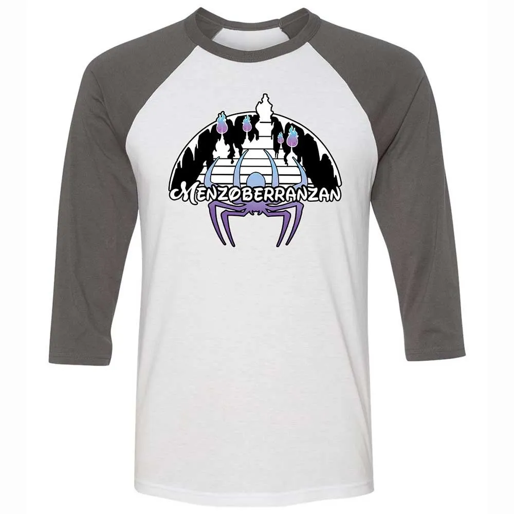 Menzoberranzan Unisex 3/4 Baseball Tee - White/Asphalt - 2