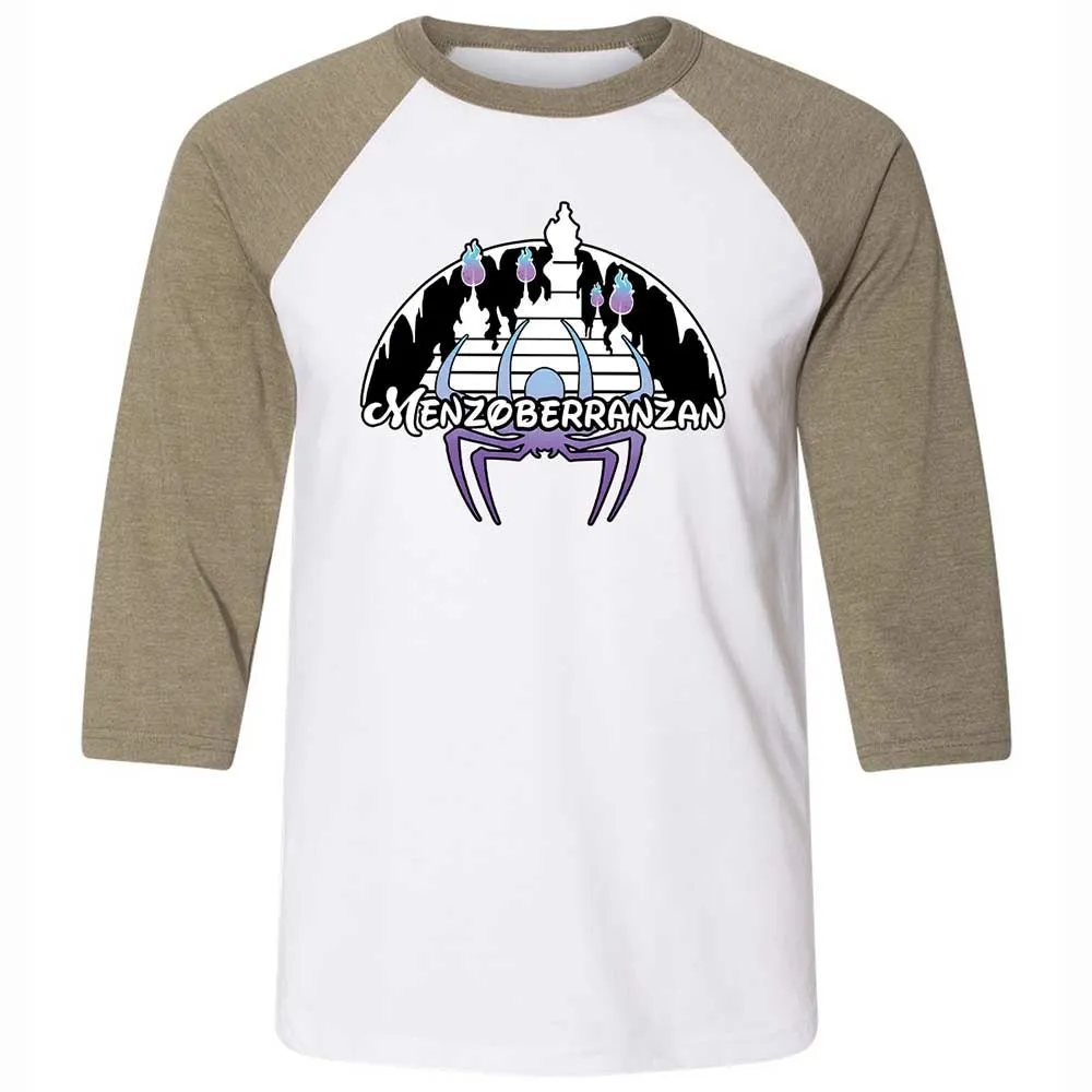 Menzoberranzan Unisex 3/4 Baseball Tee - White/Heather Olive - 4