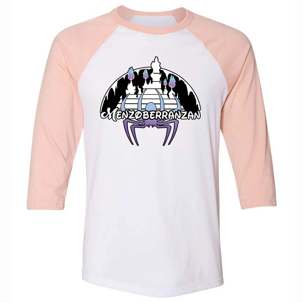 Menzoberranzan Unisex 3/4 Baseball Tee - White/Heather Peach - 5