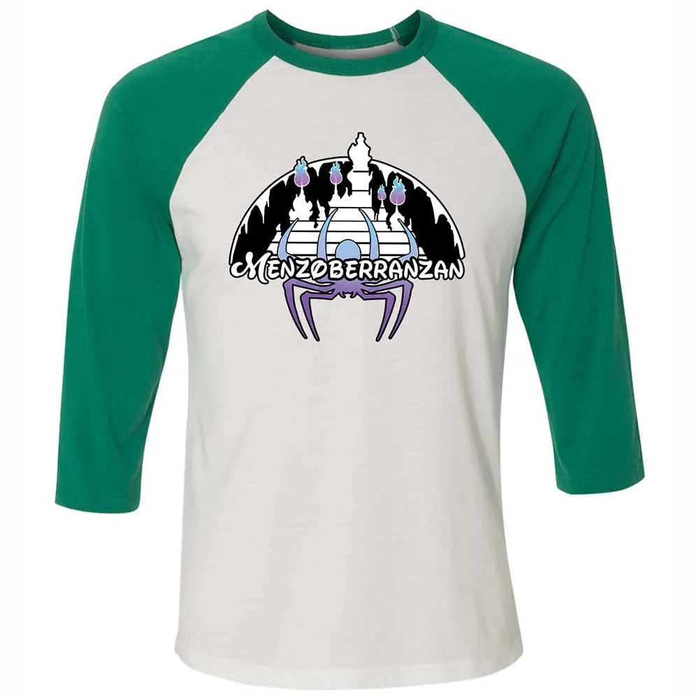 Menzoberranzan Unisex 3/4 Baseball Tee - White/Kelly - 6