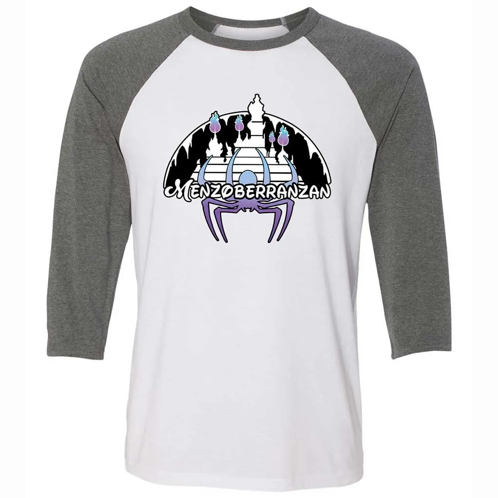 Menzoberranzan Unisex 3/4 Baseball Tee - White/Deep Heather - 11