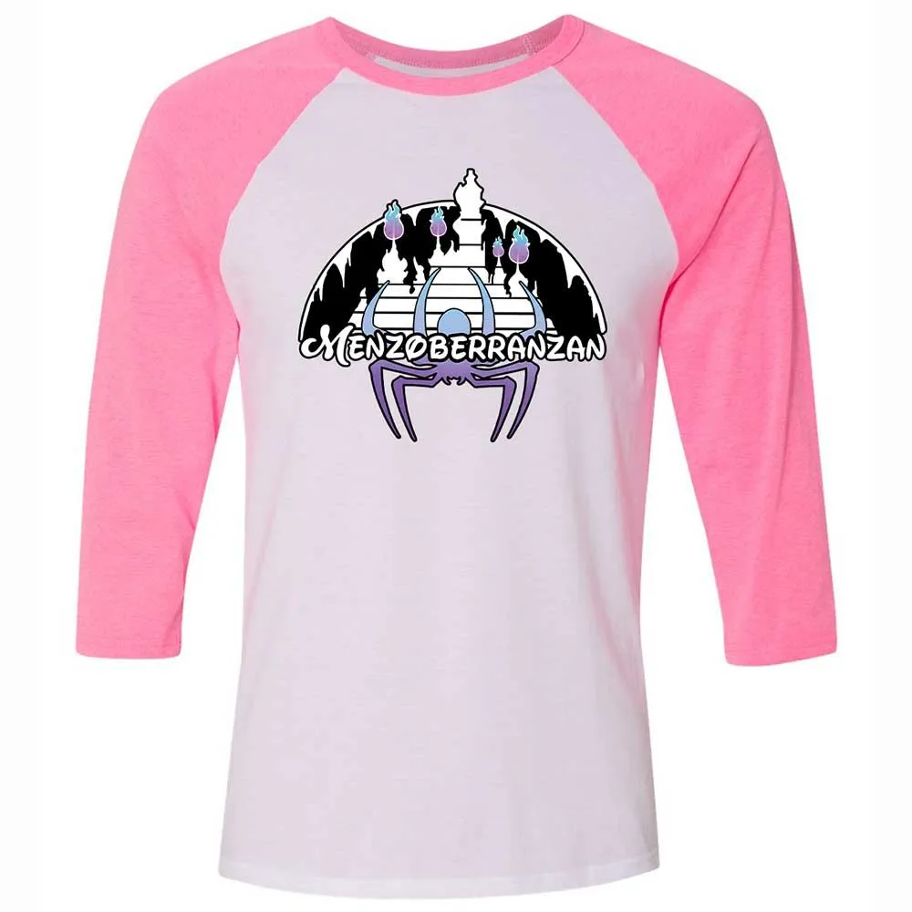 Menzoberranzan Unisex 3/4 Baseball Tee - White/Neon Pink - 12
