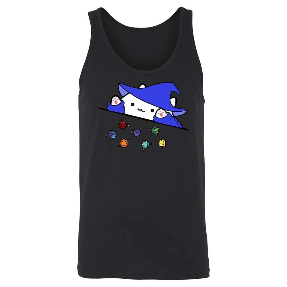 Cat Throws Dices Unisex Jersey Tank - Black - 7