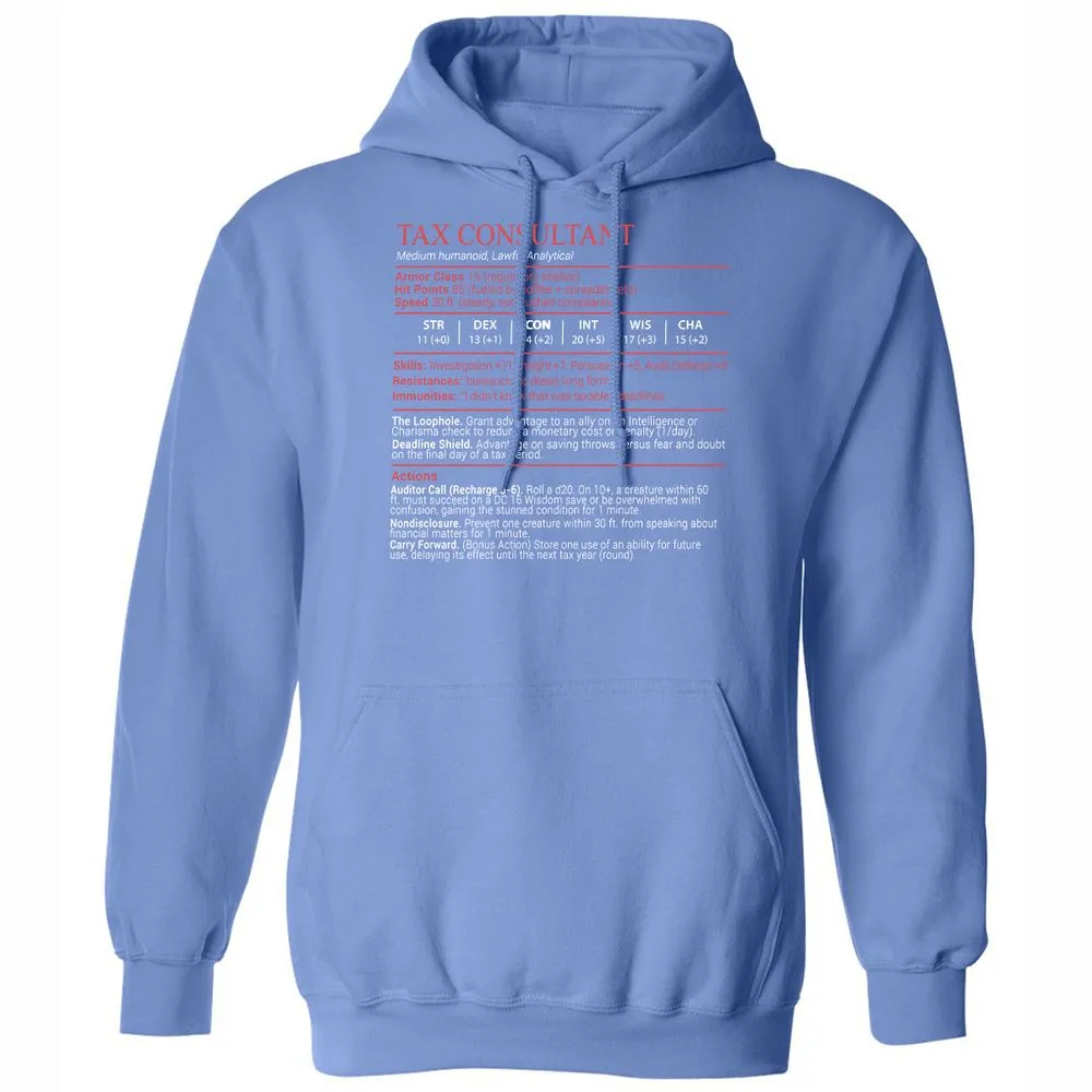 Tax Consultant Stats Block Classic Unisex Hoodie - Carolina Blue - 16