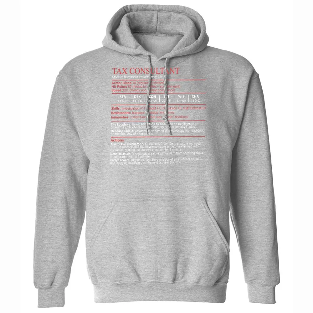 Tax Consultant Stats Block Classic Unisex Hoodie - Sport Grey - 19