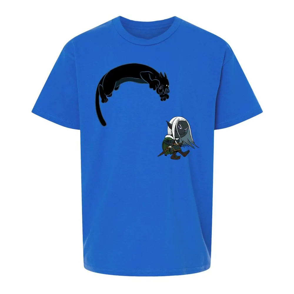Drizzt and Guenhwyvar Kids T-Shirt - Royal - 4