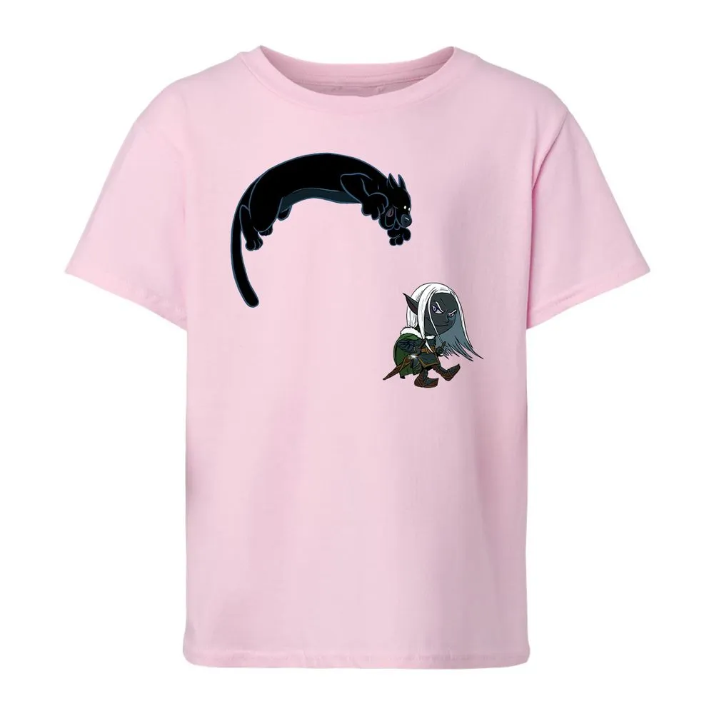 Drizzt and Guenhwyvar Kids T-Shirt - Light Pink - 5