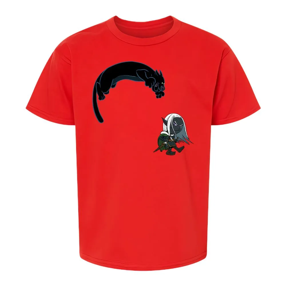 Drizzt and Guenhwyvar Kids T-Shirt - Red - 6