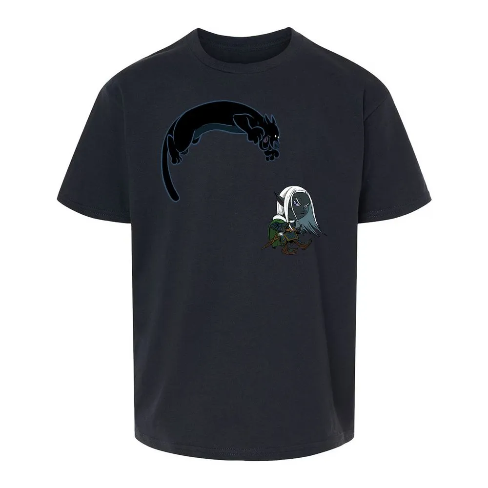 Drizzt and Guenhwyvar Kids T-Shirt - Black - 7