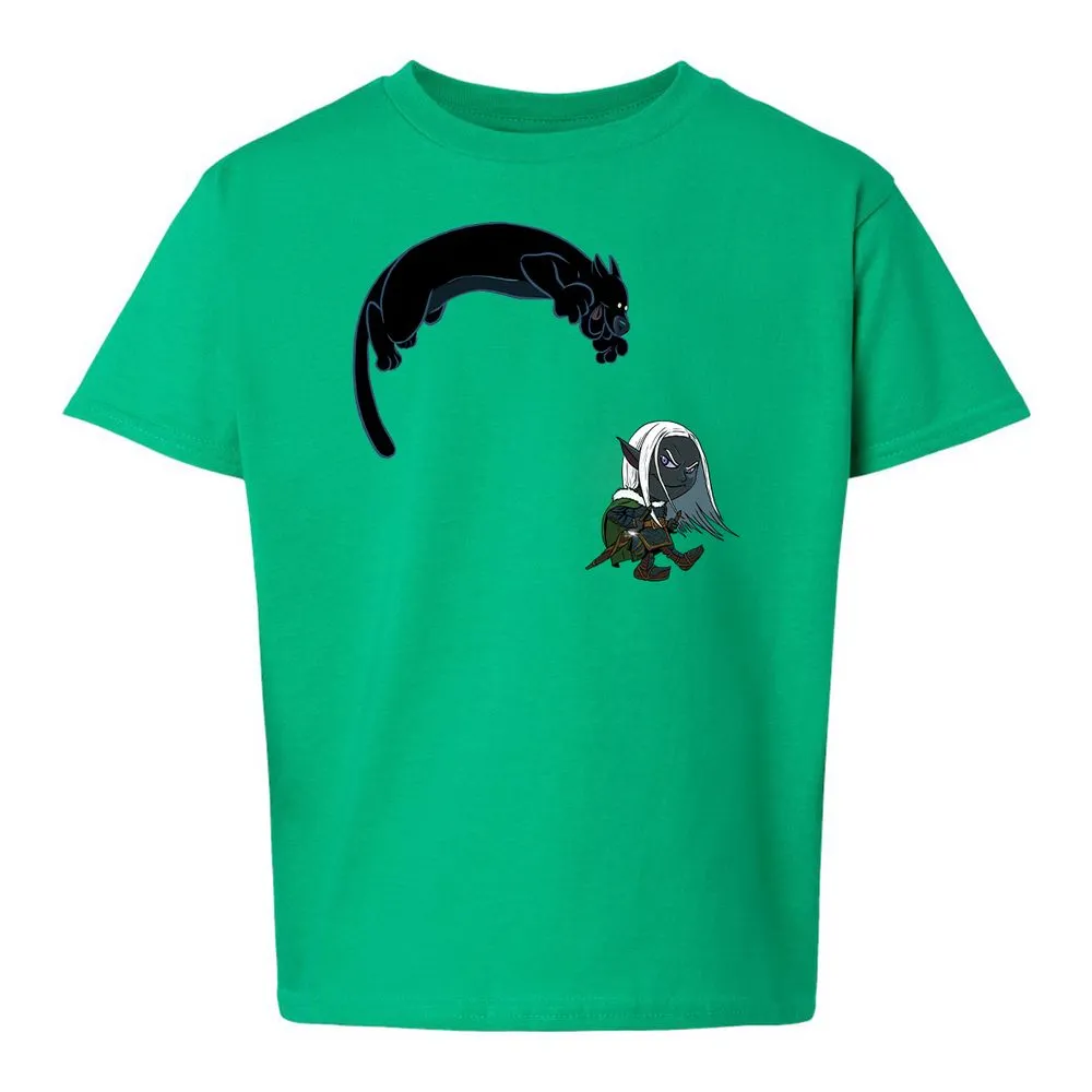 Drizzt and Guenhwyvar Kids T-Shirt - Irish Green - 12