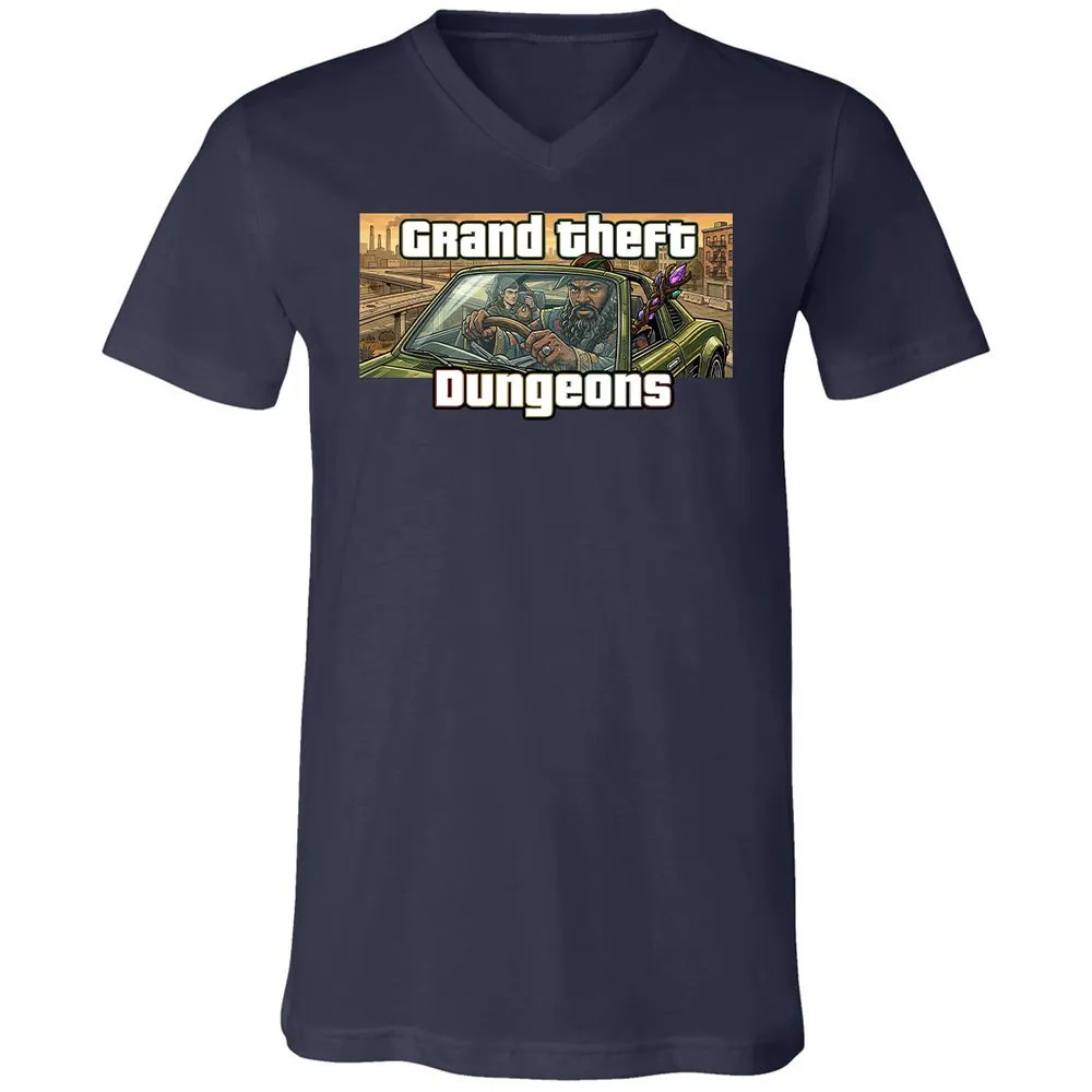 Grand Theft Dungeons Unisex V-Neck T-Shirt - Navy - 2