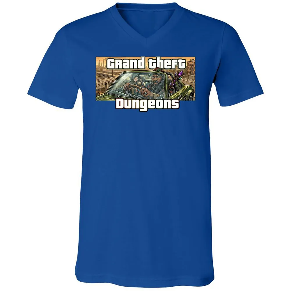 Grand Theft Dungeons Unisex V-Neck T-Shirt - True Royal - 4