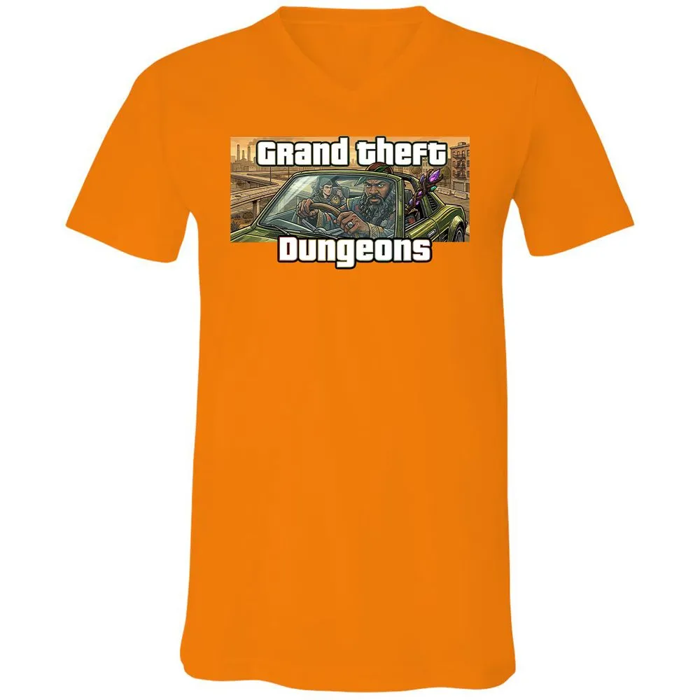 Grand Theft Dungeons Unisex V-Neck T-Shirt - Orange - 12
