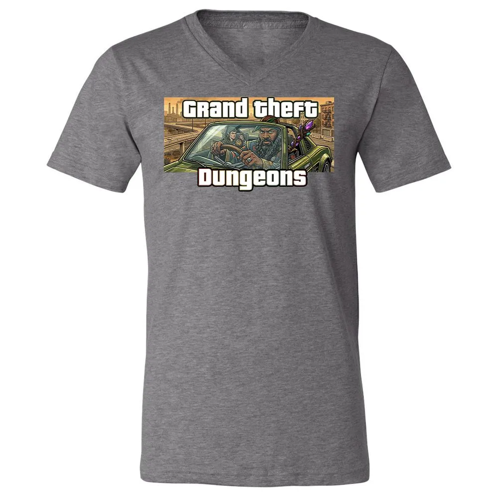 Grand Theft Dungeons Unisex V-Neck T-Shirt - Deep Heather - 14