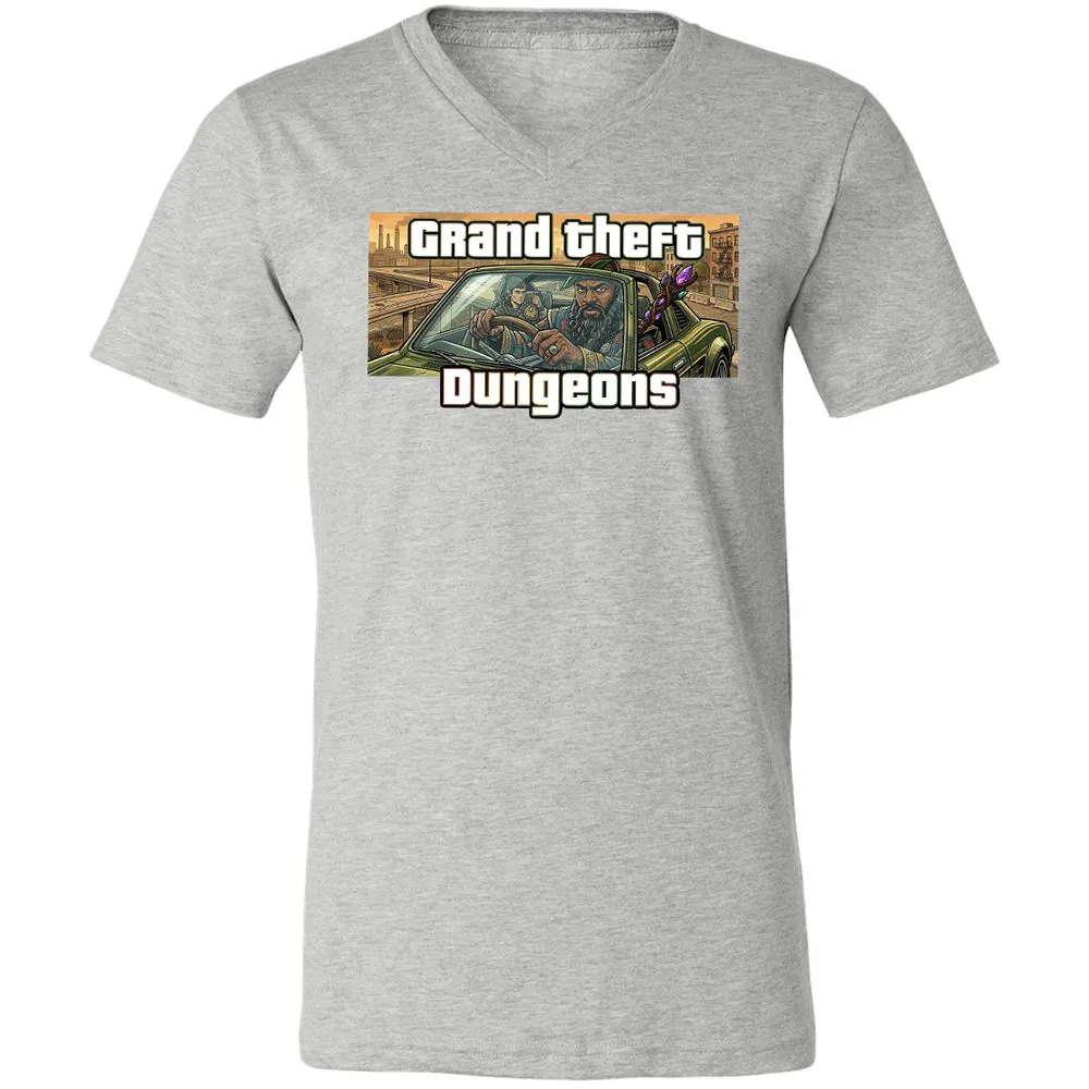 Grand Theft Dungeons Unisex V-Neck T-Shirt - Athletic Heather - 15