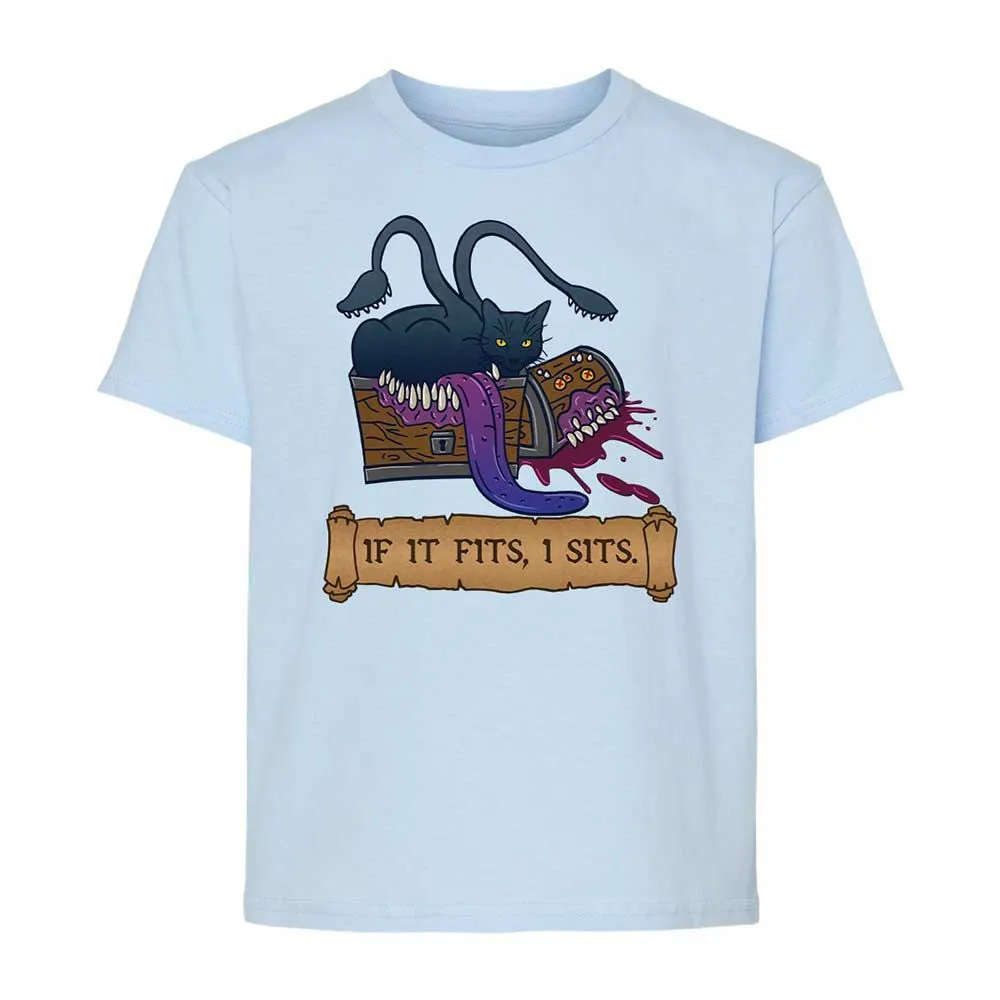 If It Fits I Sits Kids T-Shirt - Light Blue - 3