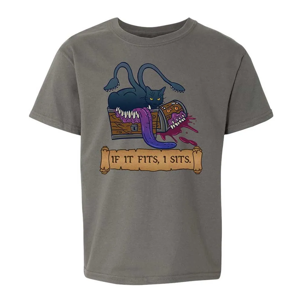 If It Fits I Sits Kids T-Shirt - Charcoal - 17