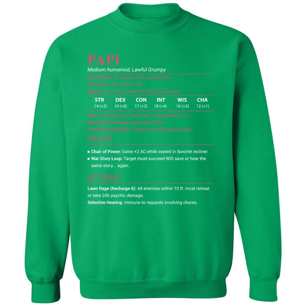 Papi Stats Classic Unisex Sweatshirt - Irish Green - 13