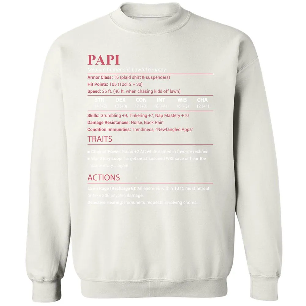 Papi Stats Classic Unisex Sweatshirt - White - 18