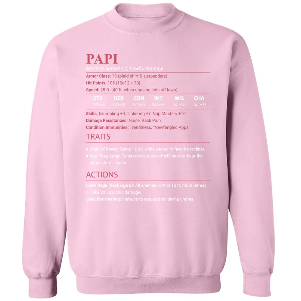 Papi Stats Classic Unisex Sweatshirt - Light Pink - 19