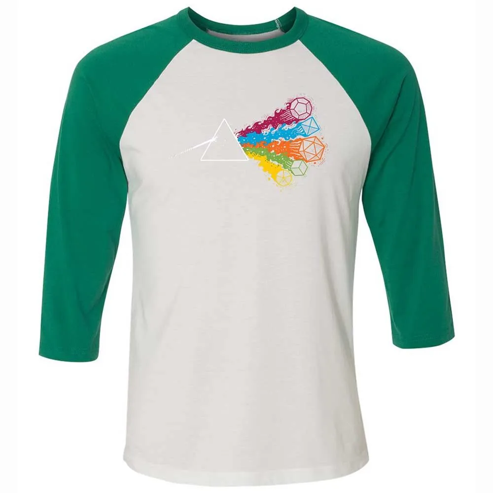 Dark Side Of The Dices Unisex 3/4 Baseball Tee - White/Kelly - 6