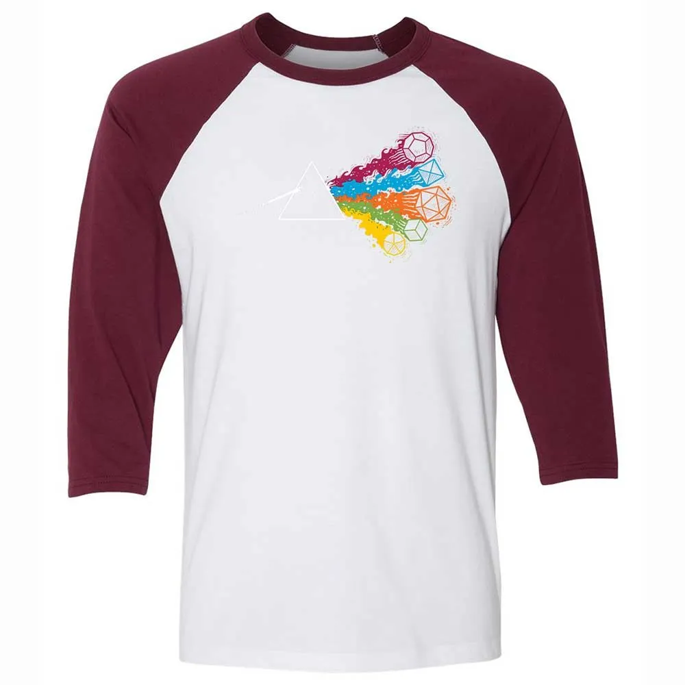 Dark Side Of The Dices Unisex 3/4 Baseball Tee - White/Maroon - 7