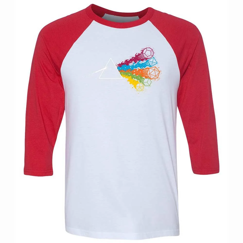 Dark Side Of The Dices Unisex 3/4 Baseball Tee - White/Red - 9