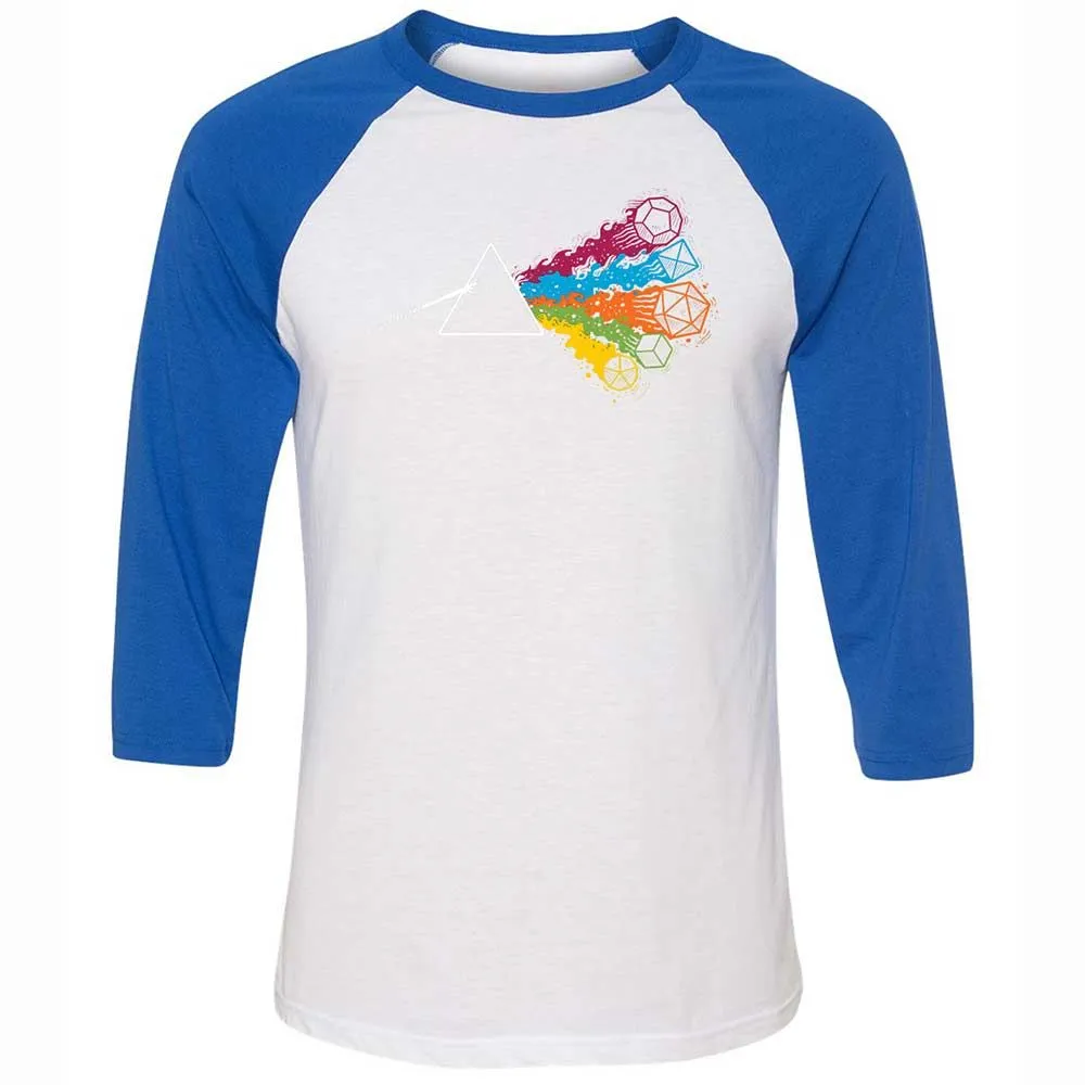 Dark Side Of The Dices Unisex 3/4 Baseball Tee - White/True Royal - 10