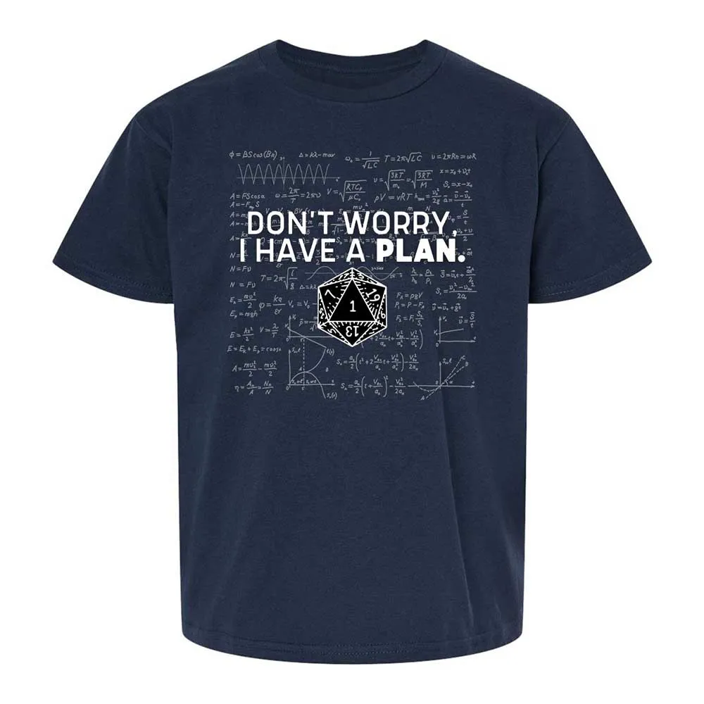 Dont Worry I Have A Plan Kids T-Shirt - Navy - 2