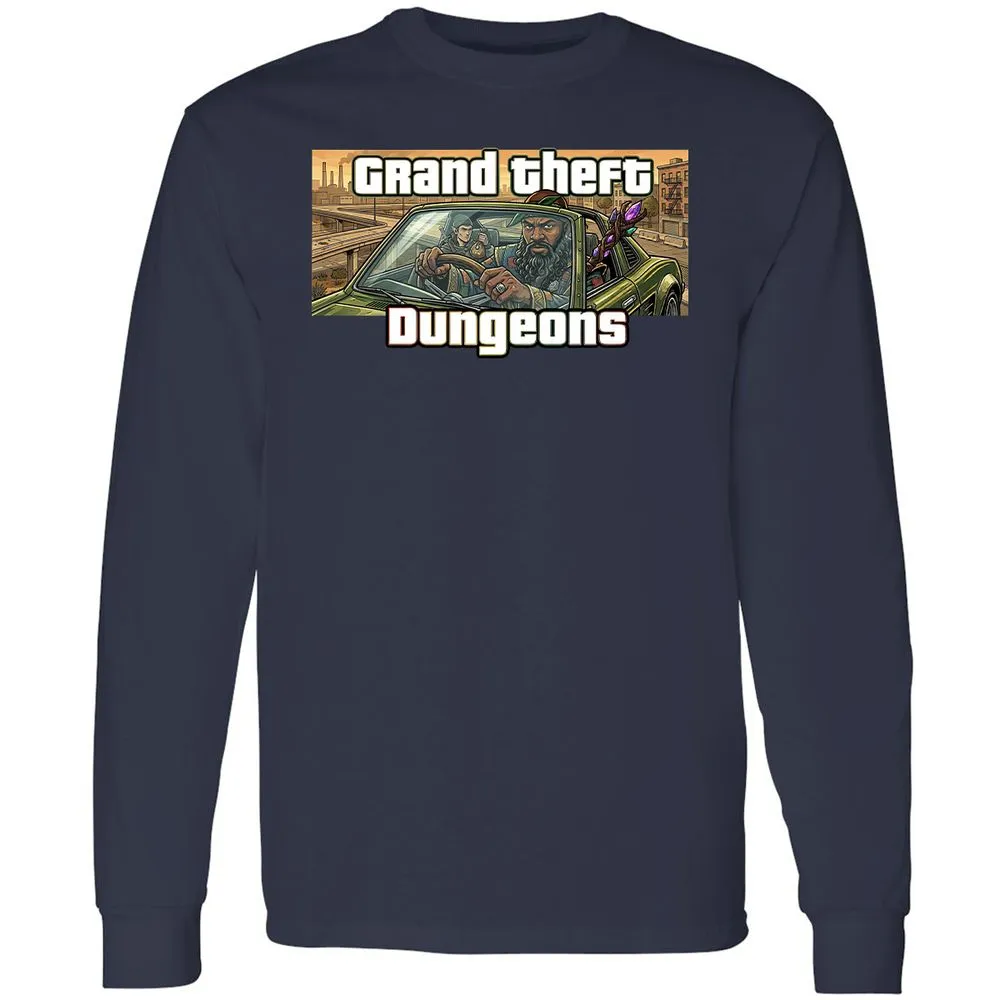 Grand Theft Dungeons Long Sleeve T-Shirt - Navy - 2