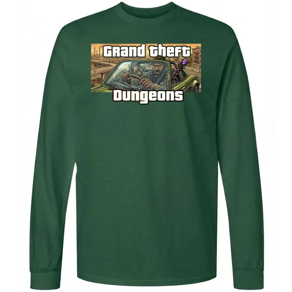 Grand Theft Dungeons Long Sleeve T-Shirt - Forest Green - 4