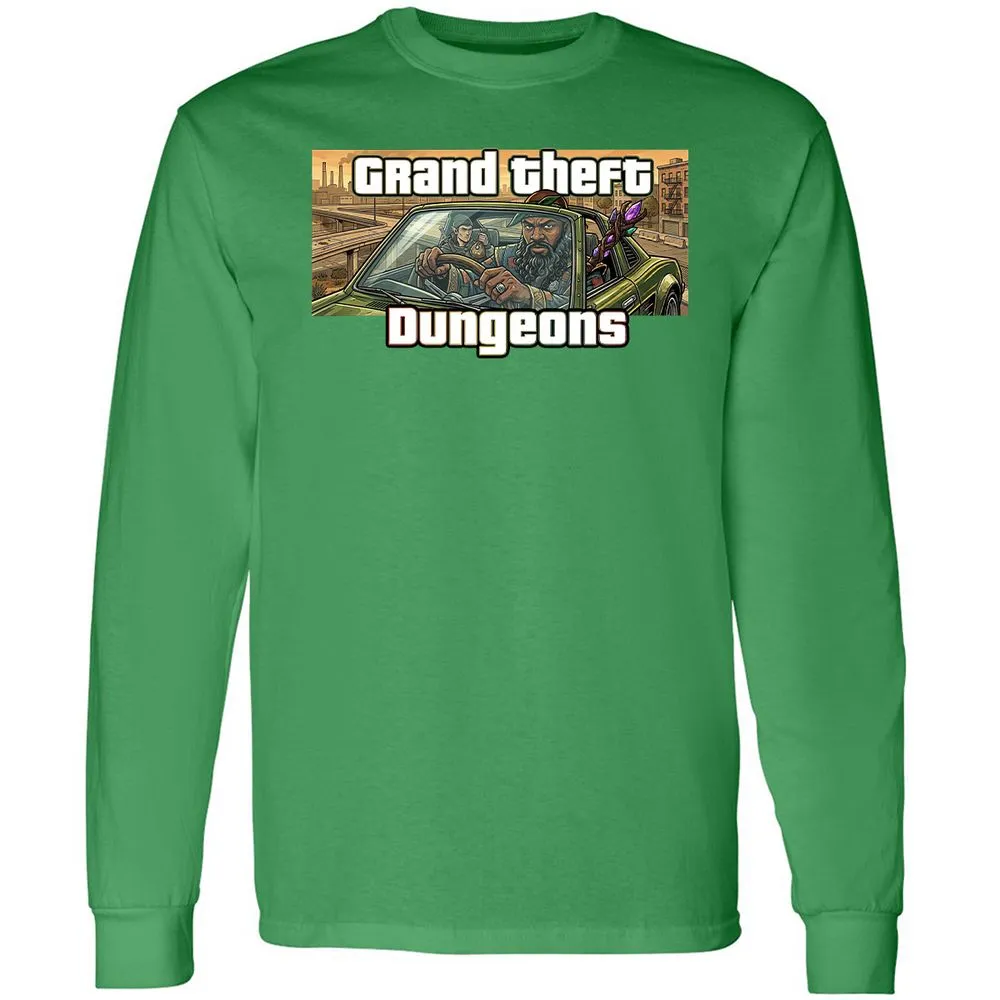 Grand Theft Dungeons Long Sleeve T-Shirt - Irish Green - 10