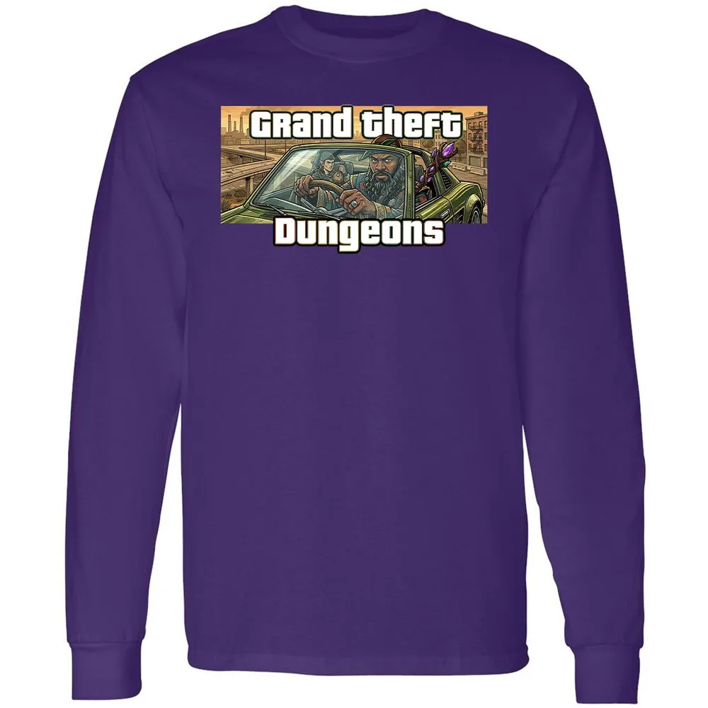 Grand Theft Dungeons Long Sleeve T-Shirt - Purple - 12