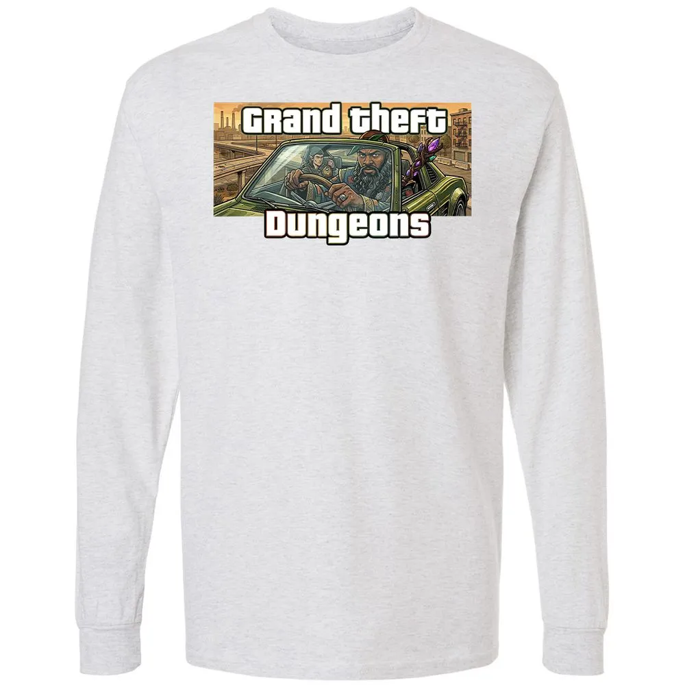 Grand Theft Dungeons Long Sleeve T-Shirt - Ash - 14